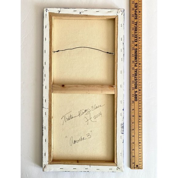 Amoeba 3 - Original Abstract Wall Art Mixed Media Purple Blue Orange Painting - Picture 9 of 10